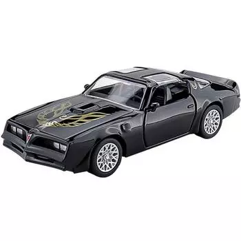 1/36 Pontiac Firebird Классическая игрушечная модель автомобиля для детей RMZ CiTY Литой сплав Миниатюрный автомобиль с откидным механизмом Коллекция Подарок для мальчика чёрный