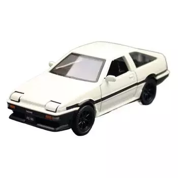 1/37 TOYOTA Trueno AE86 Initial D Классическая игрушечная машинка для детей CCA Литая металлическая миниатюрная модель Коллекция с откидным механизмом Подарочный подарок для мальчика белый