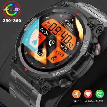 1.39 360*360 Ips Outdoor Military Bluetooth Call Sport Smartwatch Men For Android Ios Ip68 Водонепроницаемые Ftiness Watches