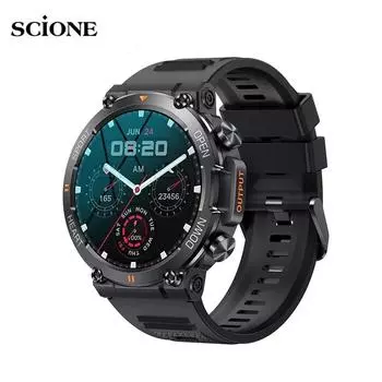 1,39-дюймовые мужские умные часы с Bluetooth и вызовом, спортивные фитнес-трекеры с монитором сердца, умные часы для Android IOS, 400 мАч хаки
