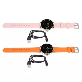 1,39-дюймовые умные часы IP67 с металлической тонкой ручкой управления, голосовым помощником, игрой, совершением звонков, водонепроницаемые, SMA Orange Watchband