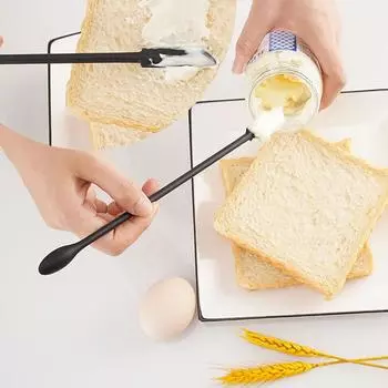 1/3/4 шт., удлиненная мини-мягкая банка, скребки для крема для торта, джема, силиконовые шпатели для макияжа, нож для масла, кухонные инструменты, аксессуары 1pcs 15.5cm чёрный