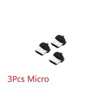 1/3/5/10 шт. круглый магнитный кабель с разъемом типа C Micro USB C 8-контактные вилки адаптер для быстрой зарядки телефона Microusb Type-C магнитный разъем для зарядного устройства 3Pcs Micro Plug