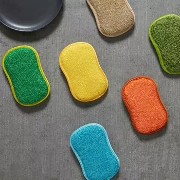 1/3/5/10 шт. кухонная губка для чистки посуды, не царапающая губка из микрофибры, скребок для кухни, дома, кастрюля, губка для мытья посуды 1 PCS