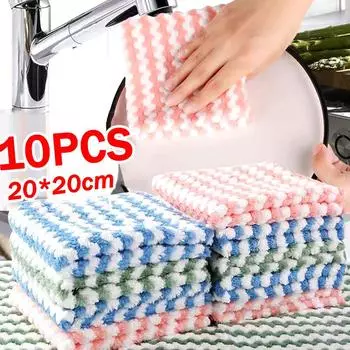 1/3/5/10 шт. Салфетки для уборки кухни из микрофибры, тряпка для мытья посуды без масла, мягкие полотенца для мытья посуды, сухие и влажные полотенца 1PCS