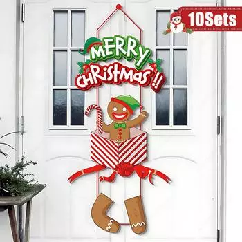 1/3/5/10Set 2024 Christmas Party Decoration Door Hanging Santa Elk Christmas Tree Door Hanging Christmas Decorations Home Decor 1Set