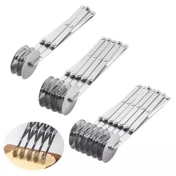 1/3/5/7 Колесный роликовый нож из нержавеющей стали для теста Регулируемая ширина Разделитель для пиццы и слоеного теста Инструменты для выпечки