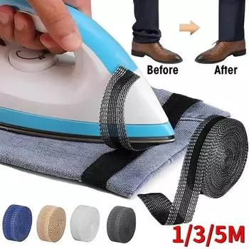 1/3/5 м самоклеящаяся клейкая лента для брюк, заплатка для штанов, край брюк, укороченный швейный инструмент, одежда, утюг на подоле, тканевая лента «сделай сам» 1m белый