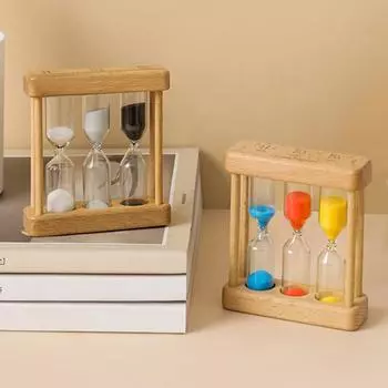 1/3/5 минут три в одном песочные часы ручной работы из дерева стеклянные песочные часы таймер для чистки зубов анти-падение песочные часы украшения для дома