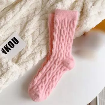 1/3/5 ПАР Зимние носки Утолщенные Износостойкие Носки до икры Противоскользящие Длинные Хлопковые носки Коралловый флис Мягкие Хлопковые носки