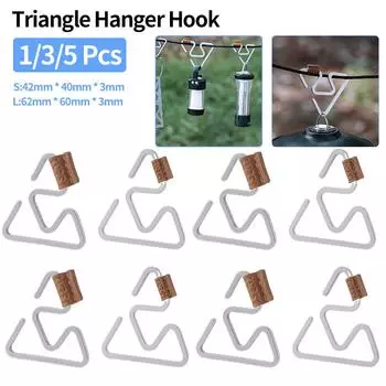 1/3/5 Pcs Triangle Hanger Hook Stainless Steel Multifunctional Camping Storage Hook for Picnic Barbecue Travel Survival Kit