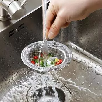 1/3/5 прочный сетчатый фильтр для мойки овощей из нержавеющей стали, антиблокировочное устройство, сетчатый фильтр для кухонной мойки 1PCS серебряный