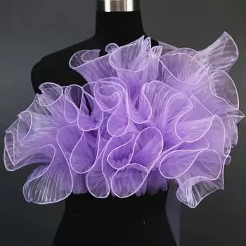 1/3/5 ярдов кружевной ткани с большой волной, прозрачные плиссированные оборки, сетчатое кружево, одежда своими руками, модные аксессуары, ширина 15 см 1Yard вино красного