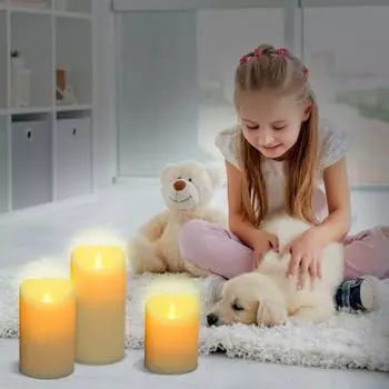 1/3/5 шт. беспламенные свечи с батарейным питанием, мерцающие светодиодные свечи с функцией таймера дистанционного управления, бездымные 2