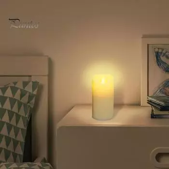 1/3/5 шт. беспламенные свечи с батарейным питанием, мерцающие светодиодные свечи с функцией таймера дистанционного управления, бездымные внутренние и наружные столбчатые свечи 2