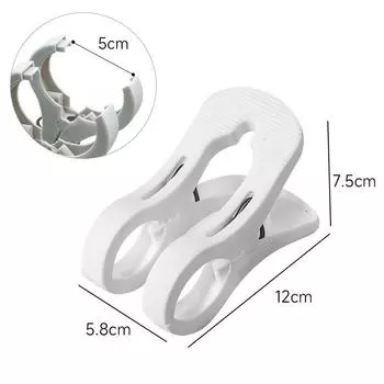 1/3/5 шт. Большой зажим Прищепка Сильный ветрозащитный Солнцезащитный Одеяло Пластиковый Бесшовный Зажим для одеяла Держатель простыни для сушки Прищепка Small-1PCS белый