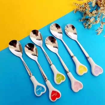 1/3/5 шт. ложка для помешивания кофе мороженое десерт длинная ручка креативные милые кухонные принадлежности столовые приборы чайная ложка многоцветная