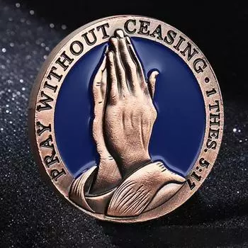 1/3/5 шт. Монета-вызов молитвы Господней, непрестанно молитесь, памятная монета, металлическая христианская религиозная карманная монета со стихами из Библии 1pc