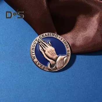 1/3/5 шт. Монета-вызов молитвы Господней, непрестанно молитесь, памятная монета, металлическая христианская религиозная карманная монета со стихами из Библии 1pc