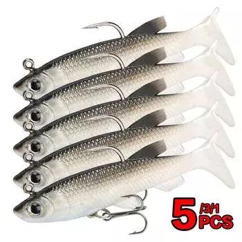 1/3/5 шт. мягкие силиконовые рыболовные приманки, искусственная приманка для окуня, крутой рыболовный аксессуар для пресной и соленой воды 1pc