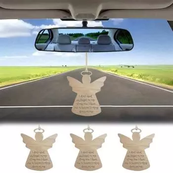 1/3/5 шт. Пасхальный ангел подвесное украшение зеркало заднего вида автомобиля рождественская елка деревянный ангел подвесное украшение мемориальный кулон в память о потере любимого человека 1pc