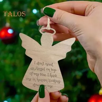 1/3/5 шт. Пасхальный ангел подвесное украшение зеркало заднего вида автомобиля рождественская елка деревянный ангел подвесное украшение мемориальный кулон в память о потере любимого человека 1pc