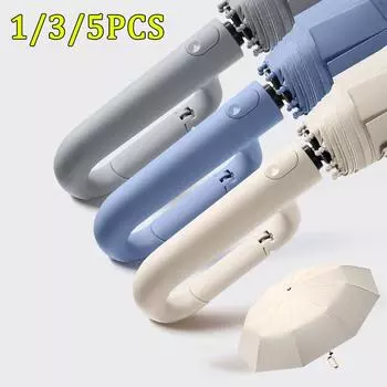 1/3/5 шт. полностью автоматический зонт с пряжкой-кольцом, солнечный, дождевой, двойного назначения, солнцезащитный, УФ-складной, для мужчин и женщин, солнцезащитный зонт