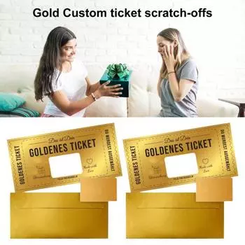 1/3/5 шт. Золотой билет скретч-карта сюрприз подарок скретч-карта с конвертом на день рождения 1pc
