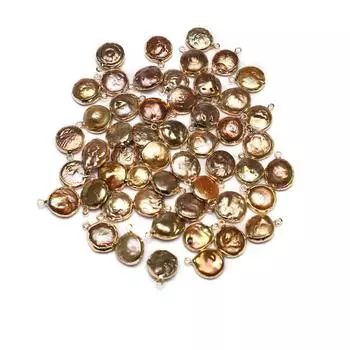 1/3/5 шт. Золотой искусственный жемчуг барочный кулон, богемные круглые подвески для самостоятельного изготовления ожерелья, декоративные аксессуары, изготовление ювелирных изделий, праздничные подарки 1Pc/1.32cm золотой