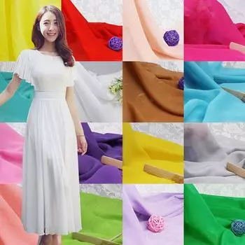 1/3/5M 75D Pearl Шифон Ткань Жоржет Тюль Шифон Прозрачная Ткань Полиэстер Мягкий Драпировочный Материал Для Шторного Платья Подкладка 1M