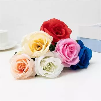 1/3/5Pcs Artificial Flowers Bouquet Flannel Fake Rose Flower Wedding Birthdays Home Table Christmas Decor Valentine s Day Gifts One Size
