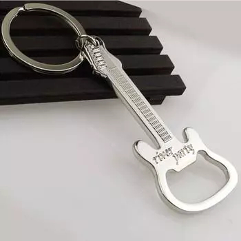 1/3/5PCS Can Opener Ergonomic Design Metal Keychain Smooth Ring Keychain Can Opener Guitar Corkscrew High Quality Key Chain