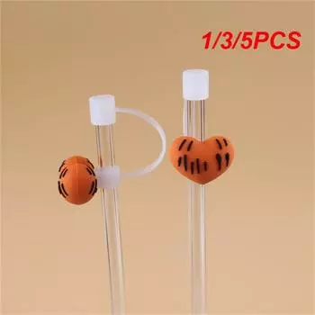 1/3/5PCS Glass Straw Stainless Steel Straw Silicone In Summer High Temperature Resistance Silicone Cup Lid Cover Dust Plug