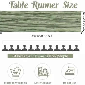 1/3/5PCS Pleated Table Cloth Wedding Birthday Holiday Party Restaurant Anniversaries Hotels Banquets Decoration Table Flag 180x90cm