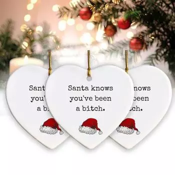 1/3/6/8 шт. Рождественское украшение в форме сердца с надписью на шнурке Керамическое декоративное 1pc B
