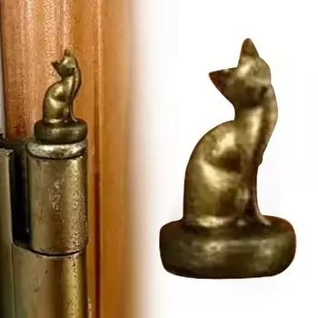 1/3/6/9/10 шт., головка петли кошки, мини-колпачок петли животного из смолы, магнитная накладка на дверную петлю, топпер в виде кошки-горгульи, украшение для дома для любителей животных 1pc золотистый