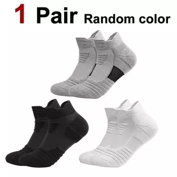 1/3/6 пар мужских трикотажных махровых спортивных носков с защитой от запаха, впитывающих пот, дышащих, прочных, амортизирующих, для бега и баскетбола One Size