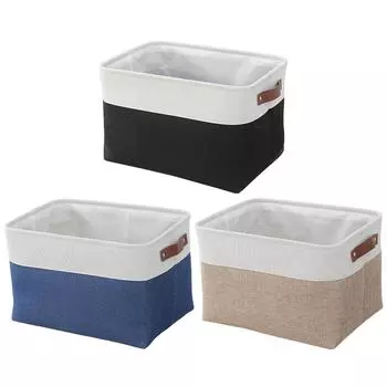 1/3/6 PCS Foldable Closet Storage Bins with Handles Linen Cloth Baskets & Closet Organizers Cube Storage Baskets for Shelves 3Pcs