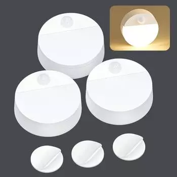 1/3/6 шт. Датчик движения человеческого тела, регулируемая яркость, широкий угол обзора, без мерцания, не бликует, простая установка, активируемый датчиком движения ночник 1pc