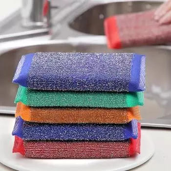 1/3/6 шт., кухонная губка для мытья посуды, не повреждает кисть для кастрюли, артефакт для кастрюли, бытовая двусторонняя чистящая губка, салфетка для кухонного скраба, 1 PCS