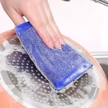 1/3/6 шт., кухонная губка для мытья посуды, не повреждает кисть для кастрюли, артефакт для кастрюли, бытовая двусторонняя чистящая губка, салфетка для кухонного скраба, 1 PCS