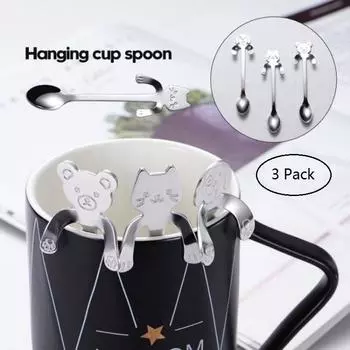1/3/6 шт., ложка с милым котом, ложки с длинной ручкой, столовые приборы, инструменты для питья, кухонные гаджеты 1 PC - Cat