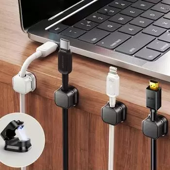 1/3/6 шт. Магнитные зажимы для кабеля, гладкий регулируемый держатель для кабеля, подстольный держатель для кабеля, держатель для органайзера для кабеля 1pc белый
