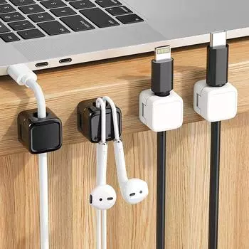 1/3/6 шт. Магнитные зажимы для кабелей Органайзеры для хранения проводов Пеналы для подстольного размещения кабелей Канцелярские принадлежности Органайзеры для дома 1-5 Cells