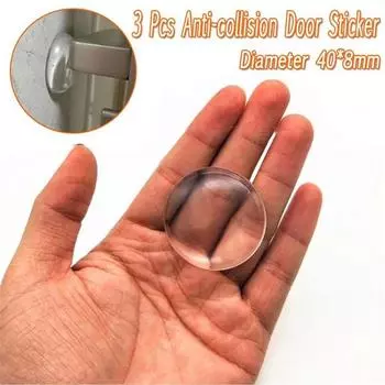 1/3/6 шт., противоударная наклейка на дверь, настенная защита, дверная ручка, бампер, защитная заглушка, Нескользящий самоклеящийся круглый дверной стопор, глушитель 1Pcs 40mm x 8mm