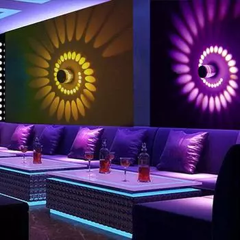 1/3/6 шт. RGB светодиодный настенный светильник с дистанционным управлением, потолочный светильник со спиральным отверстием для зала KTV Bar Decor, монтируемый на поверхность 1Pcs теплый белый