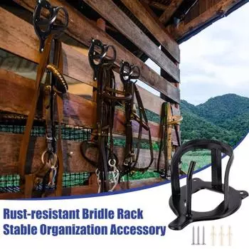 1/3/6 шт. стойка для уздечки для лошади, вешалка для хранения конской амуниции, металлические крючки для кронштейна уздечки с трубками и винтами для принадлежностей для конюшни 1pc