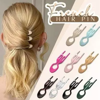 1/3/6 шт U-образная волнистая шпилька для волос для женщин с собранными на затылке волосами, универсальная заколка-обруч 1pc разноцветный