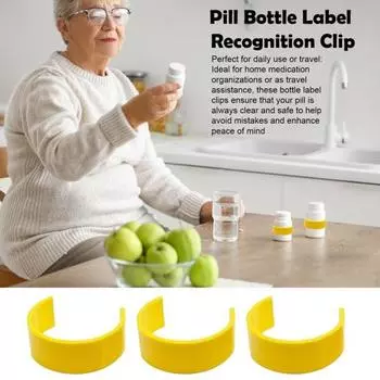 1/3/9/18/36 шт. зажимы для этикеток на флаконах с таблетками с ручкой зажимы для этикеток на флаконах с лекарствами для легкой идентификации лекарств маркер для флаконов с таблетками 1pc жёлтый