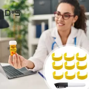 1/3/9/18/36 шт. зажимы для этикеток на флаконы с таблетками с ручкой зажимы для этикеток на флаконы с лекарствами для легкой идентификации лекарств маркер для флаконов с таблетками от 1,2 до 2 1pc жёлтый